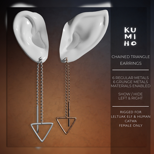 KUMIHO Chained Triangle Earrings FATPACK