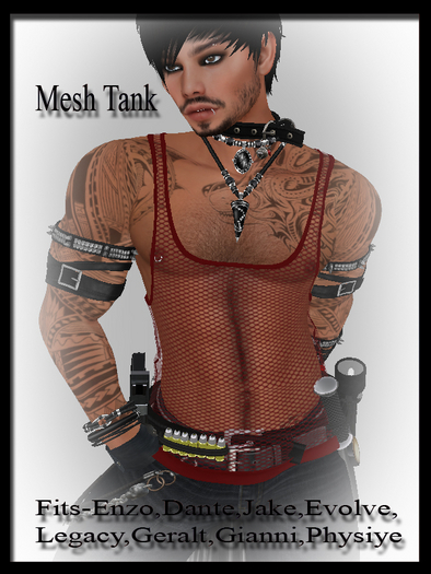 (MS)Tanktop-mesh-red
