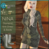 GoodVibes Nina Diamond Knit Dress Set - Pine