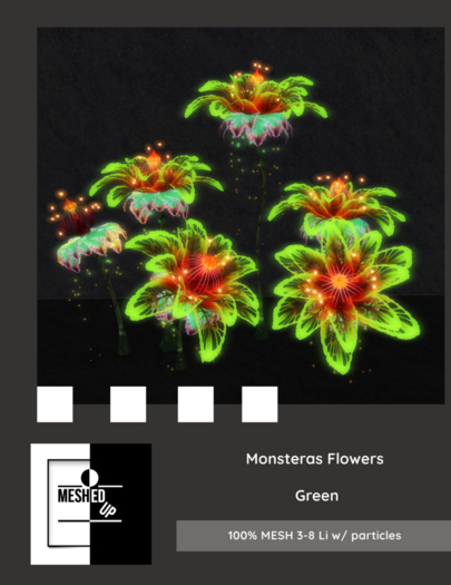 MeshedUp: Monsteras Flowers  Pack On/Off  Green