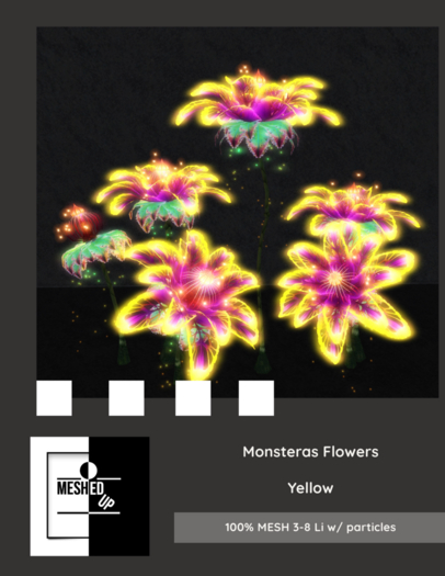 MeshedUp: Monsteras Flowers  Pack On/Off  Yellow 
