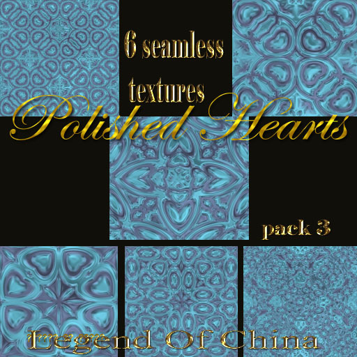 Polished Hearts Tiles light blue pack 3