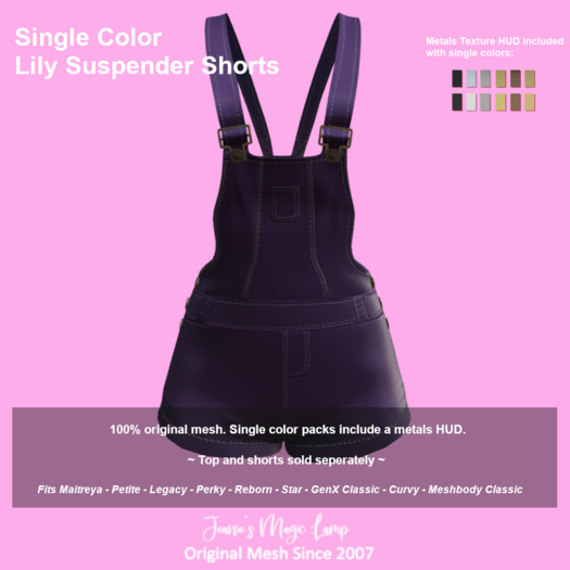 Lily Suspender Shorts Violet
