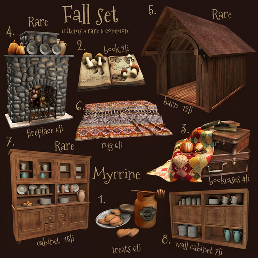 4. Myrrine. Fall set fireplace RARE