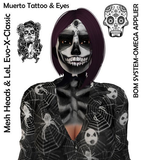 [NF] - Unisex Halloween Tattoo - [Muerto-Death day]2- Dias de los muertos Tattoo
