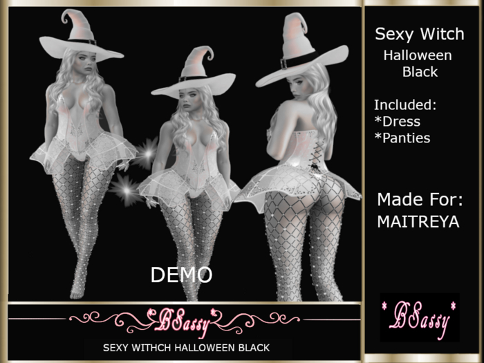 *BSASSY* SEXY WITCH HALLOWEEN 23 BLACK DEMO
