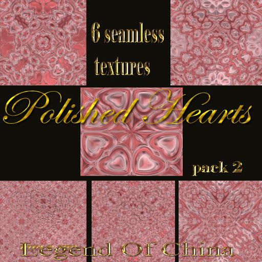 Polished Hearts Tiles pink pack 2