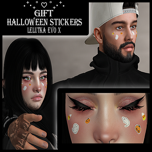 *GIFT* Halloween Face Stickers Set | Lelutka Evo X