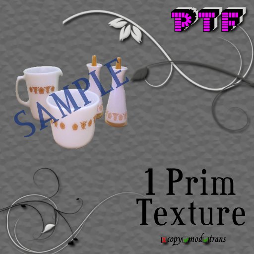White pitcher set texture prim