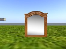 Antique Verde Finish Metal Frame Wall Mirror  -1 prim tga (boxed)Copy/Mod