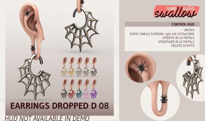 DEMO ^^Swallow^^ Earrings Dropped D08