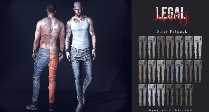 Legal Insanity - Ryker denims DIRTY FATPACK