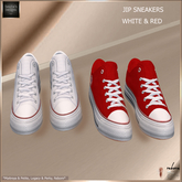 SAS - Jip White & Red Sneakers 