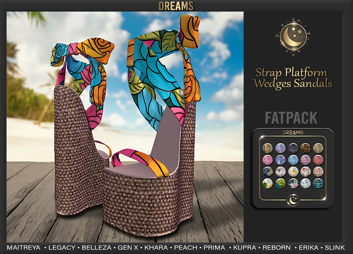 - DS - Strap Platform Wedges Sandals - FATPACK - [ADD]