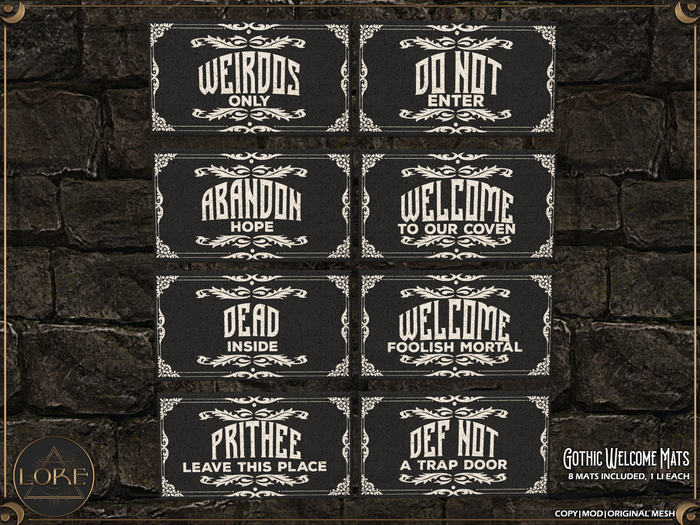 LORE Gothic Welcome Mats 