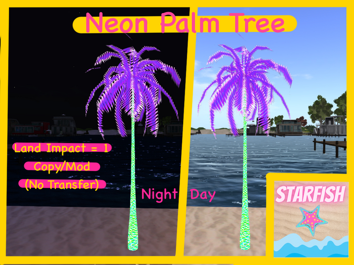 *STARFISH* Neon Palm Tree