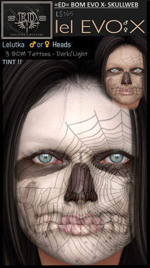=ED= EVOX-BOM - SKULLWEB - [Unisex Face Tattoo]