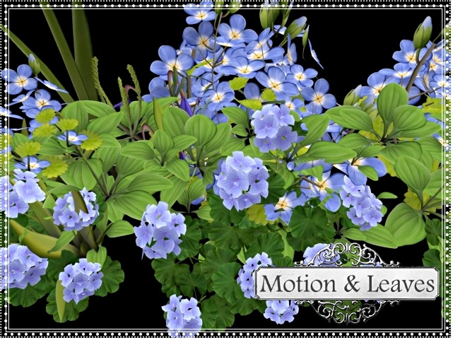 Motion & Leaves-Violet Flower Border