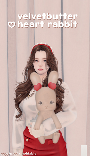 velvetbutter - white heart rabbit