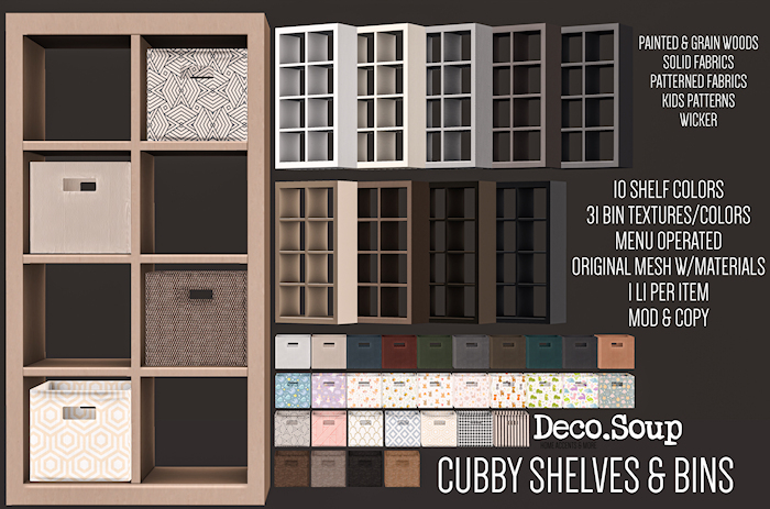 Deco.Soup Cubby Shelves & Bins  