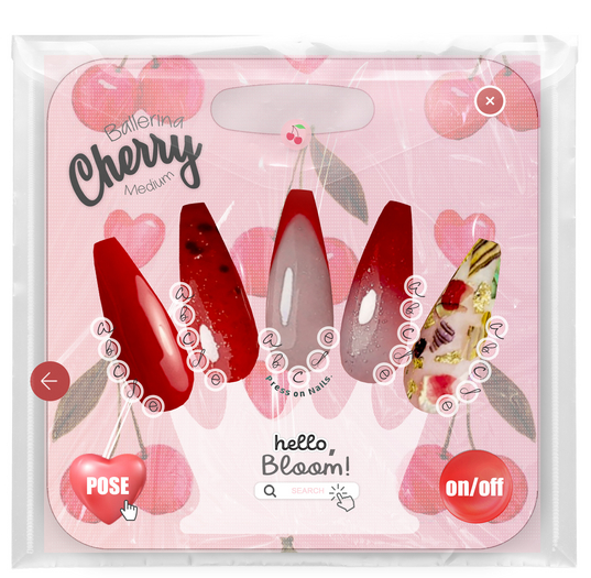 BLOOM - CHERRY NAILS [BALLERINA MEDIUM] MAITREYA
