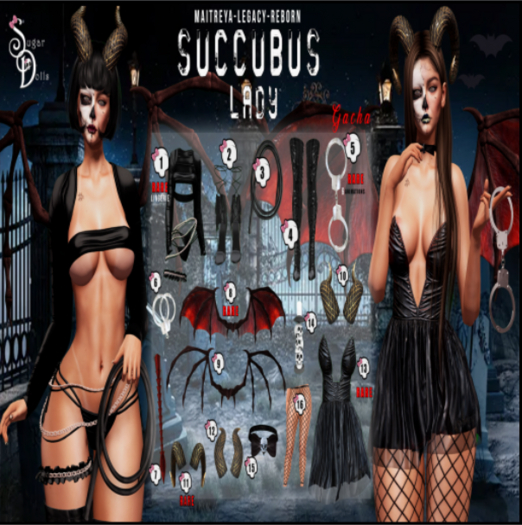 08 - RARE - SUCCUBUS - RED WINGS  - SUGAR DOLLS