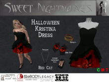 ~Sweet Nightmares~ Halloween Kristina Dress {Red Cat}