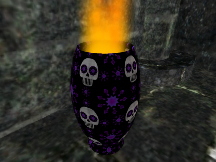 Vasija con fuego - Diseño Calaveras