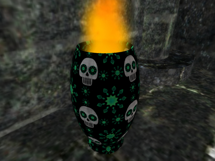 Vasija con fuego - Diseño Calaveras