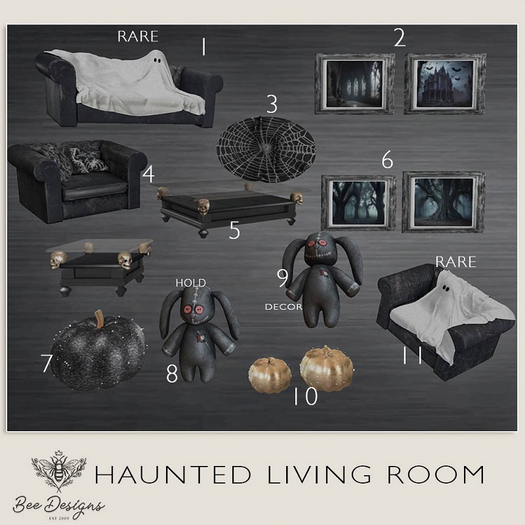 11 Bee Designs Haunted Living Room RARE