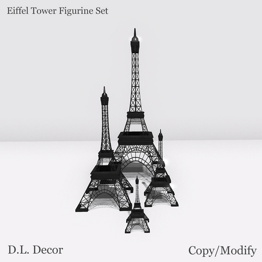 ! D.L. Decor Eiffel Tower Figurine Set Mesh Pack