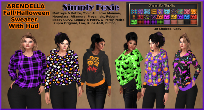 Arendella Halloween / Fall Sweater With Hud (Boxed)