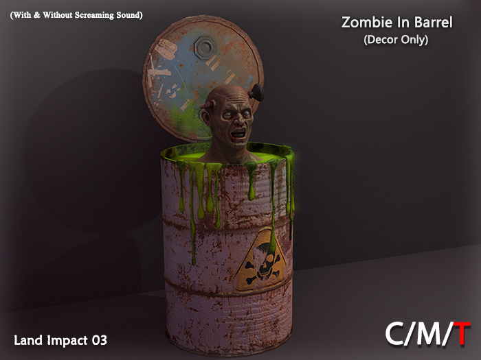 "Killer's" Zombie In Barrel (Decor Only)