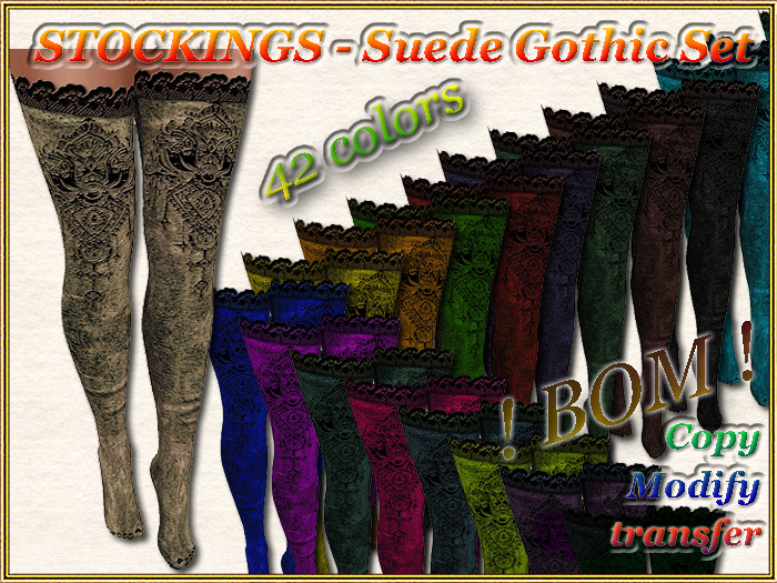 STOCKINGS - Suede Gothic Set (BOM) (Full perm)