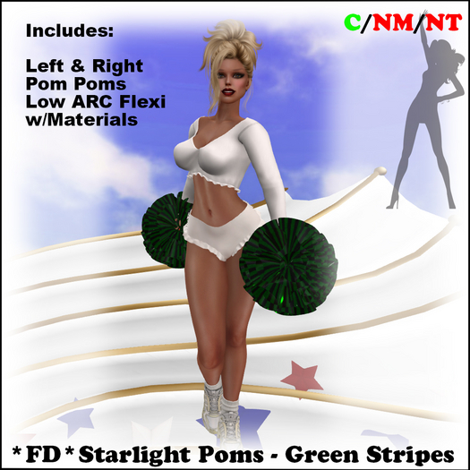*FD* Starlight Pompom Set [Boxed] Green Stripes