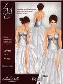 LMC Petal - Silver - Luscious high slit Gown 