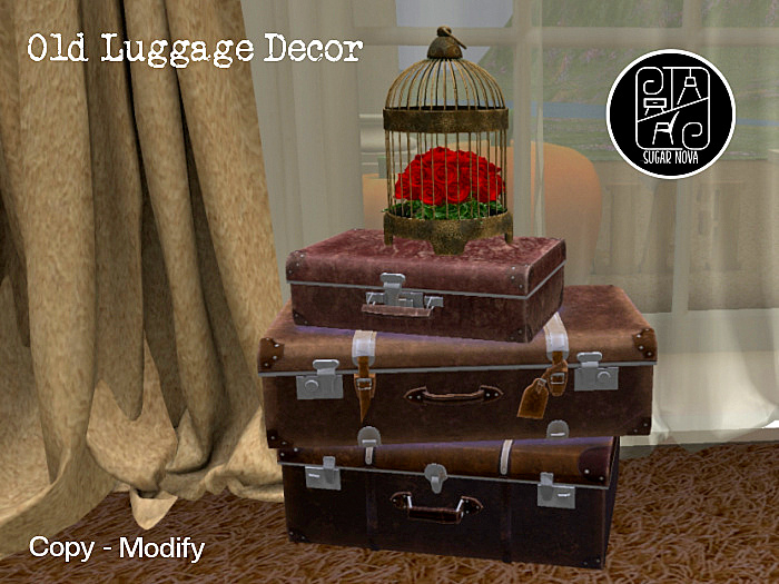 SN - Old Luggage with Birdcage and Roses - Suitcase Decor