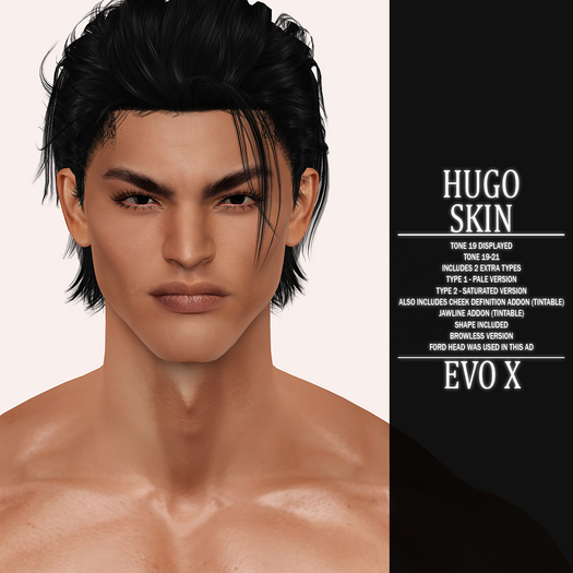 Second Life Marketplace - [VULT] HUGO EVO X SKIN TONE 20 - BOM
