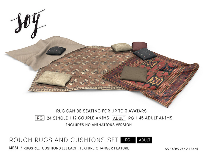 Soy. Rough Rug & Cushion Set [PG] (addme)
