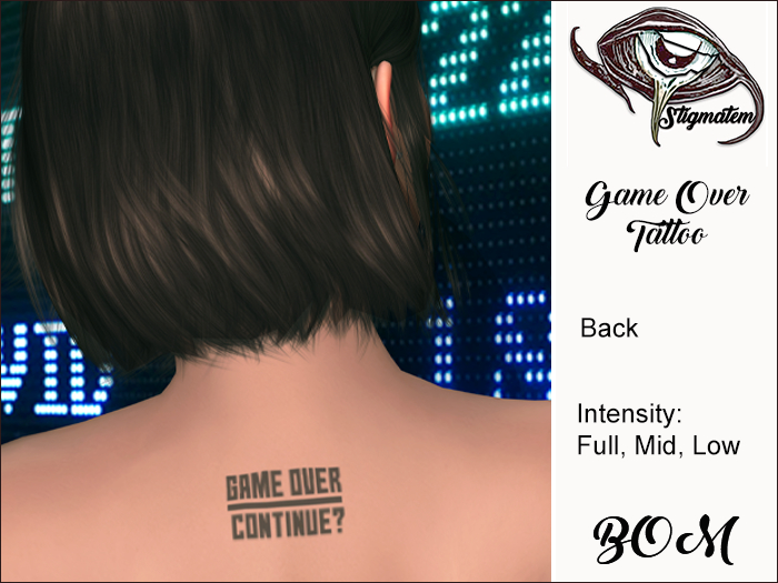 Stigmatem Game Over Back BOM Tattoo