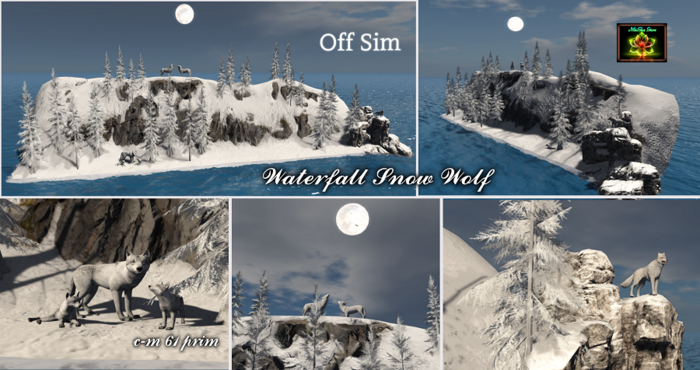 MICSHA-OFF-SIM WATERFALL SNOW WOLF