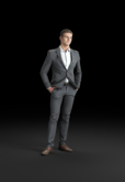 3D Mesh Nice businessman talking on the phone in the grey suit is very cool and beautiful full Permission 3D  25329772