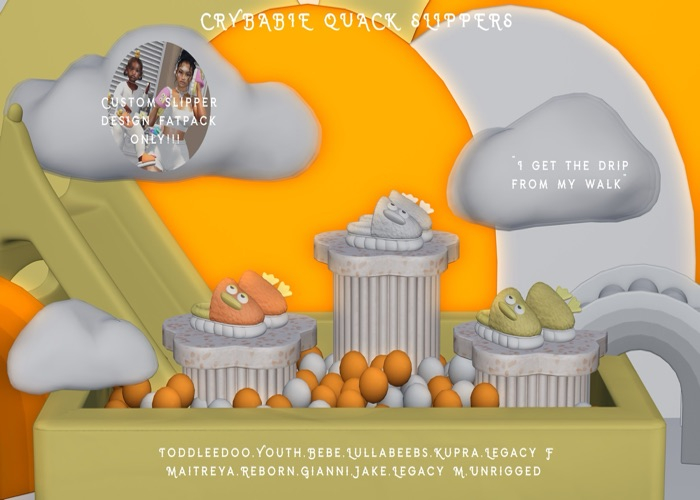 "Crybabie" Quack Slippers (ORANGE)