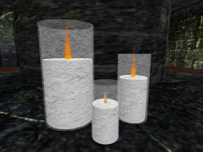 White Candle/Vela with candle holder (x3)