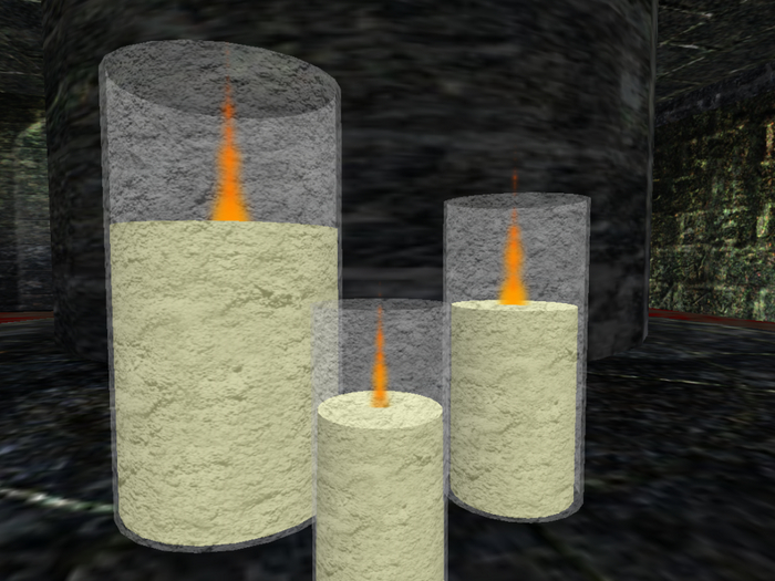 Cream Candle/Vela with candle holder (x3)