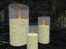 Cream Candle/Vela with candle holder (x3)