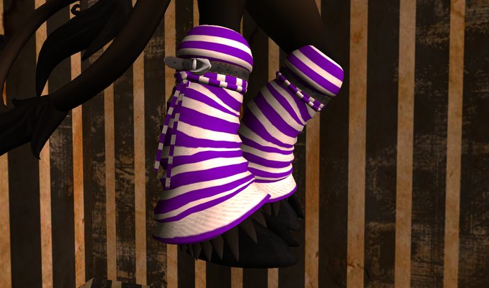 ST Strapped Legwarmers - Purple/White