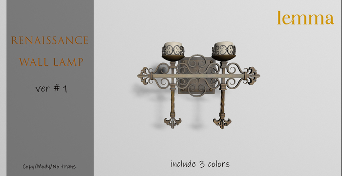Lemma Renaissance wall lamp ver#1