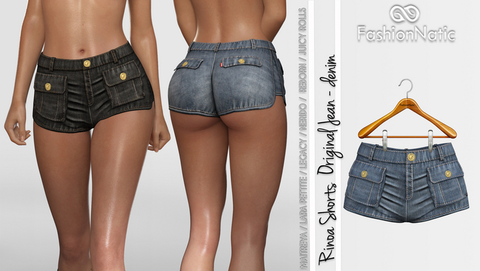 Denim Shorts Rinoa Original  - Maitreya ,Petite, Legacy, Reborn, Rolls 