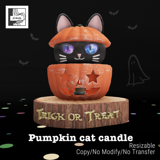Schelm :) pumpkin cat candle-[unpack]